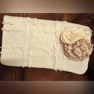 Chic Cream Clutch with Floral Detail